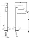 Gessi Via Tortona Mitigeur lavabo rehaussé, sans vidage, avec flexibles de raccordement. chromé