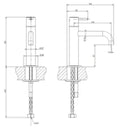 Gessi Pillar Taps Robinet eau froide. Cuivre Brossé PVD