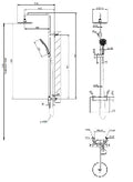 Gessi Emporio Shower set de douche thermostatique avec douche de tête 200 mm et douchette anticalcaire - flexible 1500 mm - chromé