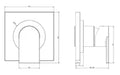 Parties apparentes pour mitigeur mural, 1 sortie. Finox Brushed Nickel