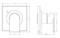 Parties apparentes pour mitigeur mural, 1 sortie. Finox Brushed Nickel