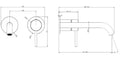 Gessi Flessa Parties apparentes mitigeur lavabo mural avec bec long sans vidage Noir XL