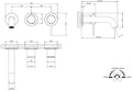 Gessi Bath316 Parties apparentes mitigeur de baignoire mural deux sorties Noir XL