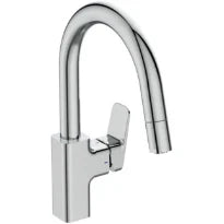 Ideal Standard Ceraplan Kitchen Mitigeur de cuisine avec bec haut et douchette 1F (BlueStart Technology) - chromé