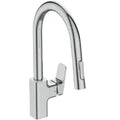 Ideal Standard Ceraplan Kitchen Mitigeur de cuisine avec bec haut et douchette extractible 2F avec BlueStart Technology - chromé