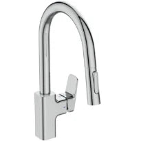 Ideal Standard Ceraplan Kitchen Mitigeur de cuisine avec bec haut et douchette extractible 2F avec BlueStart Technology - chromé
