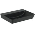 Ideal Standard Connect Air lavabo cube 600 x 460 mm - noir mat - avec trou de robinet - avec trop-plein