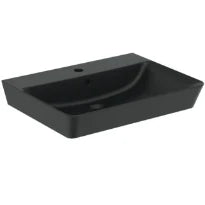 Ideal Standard Connect Air lavabo cube 600 x 460 mm - noir mat - avec trou de robinet - avec trop-plein