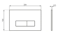IDEAL STANDARD Oleas M2 plaque de commande 2F commande mechanique avec Smartflush angles droits  chromé