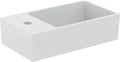Ideal Standard Extra lave-mains 450 x 250 mm - blanc - avec trou de robinet gauche - avec trop-plein - aplati pour montage sur étagère