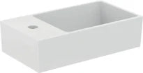 Ideal Standard Extra lave-mains 450 x 250 mm - blanc - avec trou de robinet gauche - avec trop-plein - aplati pour montage sur étagère