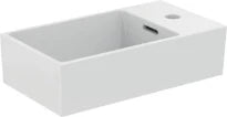Ideal Standard Extra lave-mains 450 x 250 mm - blanc - avec trou de robinet droite - avec trop-plein - aplati pour montage sur étagère