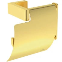 Ideal Standard Conca Porte-rouleau avec couvercle conception carrée - Brushed Gold