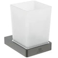 Ideal Standard Conca Porte-gobelet+verre conception carrée - Brushed Gun Metal