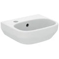 Ideal Standard i.life A lave-mains 350 x 300 mm - blanc - avec trou de robinet gauche - avec trop-plein