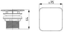KALDEWEI Free-flow waste valve Mod. 3905 enamelled square cover,alpine white matt