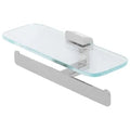 Geesa Shift porte-rouleau papier toilette double avec tablette verre transparent - chromé