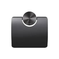 Geesa Opal porte-rouleau papier toilette avec rabat - Brushed Black Metal