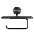 Geesa Opal porte-rouleau papier toilette avec tablette - Brushed Black Metal