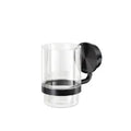 Geesa Opal porte-verre avec verre - Brushed Black Metal