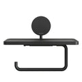 Geesa Opal porte-rouleau papier toilette avec tablette - Black
