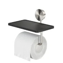 Geesa Opal porte-rouleau papier toilette avec tablette - Brushed Stainless Steel