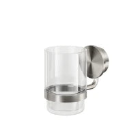Geesa Opal porte-verre avec verre - Brushed Stainless Steel