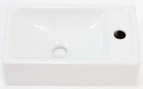 Procasa Thiny 2.0 lave-mains mural 400 x 230 x 110 mm - blanc - porcelaine - avec trou de robinet droite - sans trop-plein