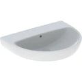 Geberit Selnova washbasin: B=65cm, T=50cm, Trou de robinet=Sans, Trop-plein=Visible, Blanc