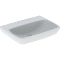 Geberit Selnova Square washbasin: B=65cm, T=48cm, Trou de robinet=Sans, Trop-plein=Sans, Blanc