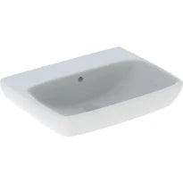 Geberit Selnova Square washbasin: B=60cm, T=46cm, Trou de robinet=Sans, Trop-plein=Visible, Blanc