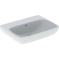 Geberit Selnova Square washbasin: B=60cm, T=46cm, Trou de robinet=Sans, Trop-plein=Visible, Blanc