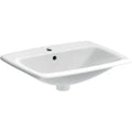 Geberit Selnova Square lavabo encastré 600 x 500 x 170 mm - blanc - avec trou de robinet - avec trop-plein