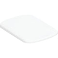 Geberit Selnova Siège de WC Square, fixation par le dessus: Blanc / Brillant, Charnières Quick Release=Non, Mécanisme softclose=Oui, Fixation=Par le haut, Matériau de charnière=Laiton chromé