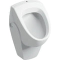 Geberit Selnova urinal, inlet from the top, outlet to the rear or downwards: T=37cm, Sortie=Vers l'arrière ou vers le bas, Arrivée d’eau=En haut, Blanc