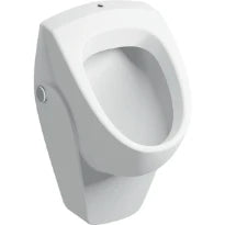 Geberit Selnova urinal, inlet from the top, outlet to the rear or downwards: T=37cm, Sortie=Vers l'arrière ou vers le bas, Arrivée d’eau=En haut, Blanc