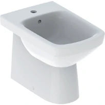 Geberit Selnova Square floor-standing bidet, back-to-wall, semi-shrouded: T=53cm, Trop-plein=Visible, Blanc