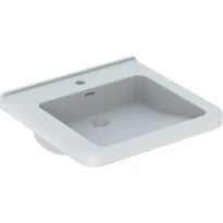 Geberit Selnova Comfort Square lavabo pour les personnes handicapées 550 x 525 mm - blanc - sans trou de robinet - sans trop-plein - barrier-free