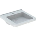 Geberit Selnova Comfort Square lavabo pour les personnes handicapées 650 x 550 mm - blanc - avec trou de robinet - sans trop-plein - barrier-free