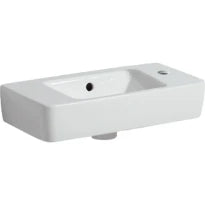 Geberit Selnova Compact lave-mains 500 x 250 x 150 mm - blanc - avec trou de robinet droite - avec trop-plein - espace de dépose à gauche