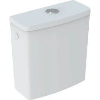 Geberit Selnova Réservoir attenant Square, rinçage à 2 volumes, raccordement à l'eau latéral, pour WC Rimfree: Blanc