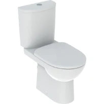 Geberit Selnova Set de WC au sol avec réservoir attenant, sortie horizontale, forme semi-fermée, avec siège de WC: Blanc