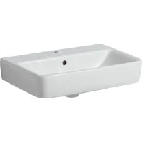 Geberit Selnova Compact lavabo 650 x 400 mm - blanc - sans trou de robinet - avec trop-plein