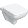 Geberit Selnova Set de WC suspendu à fond creux Square, Rimfree, avec siège de WC: T=53cm, Mécanisme softclose=Oui, Charnières Quick Release=Oui, Fixation=Par le haut, blanc