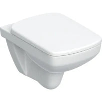 Geberit Selnova Set de WC suspendu à fond creux Square, Rimfree, avec siège de WC: T=53cm, Mécanisme softclose=Oui, Charnières Quick Release=Oui, Fixation=Par le haut, blanc