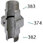 Atusa Galva 344 raccord union droit joint conique MM 6/4 x 6/4