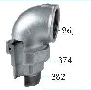 Atusa Galva 098 raccord union coude joint conique MF 3/8 x 3/8
