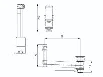 KALDEWEI waste and overflow Clou system M.3900 f.lever op.,enam.round cover,manhattan