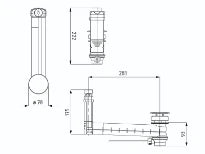 KALDEWEI waste and overflow Clou system M.3901 f.lever op,enam.square cover,bahamabeige
