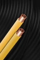 Talos tuyau cuivre gaz avec gaine en PVC jaune 28 x 1,0 mm (longueur 5m) - prix par mètre